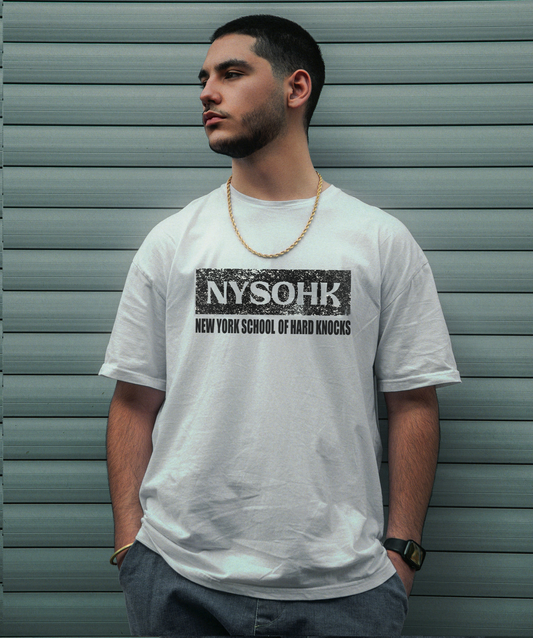 Black Distressed Cased NYSOHK Logo Tee