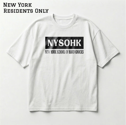 Classic White  T-Shirt Black NYSOHK Logo