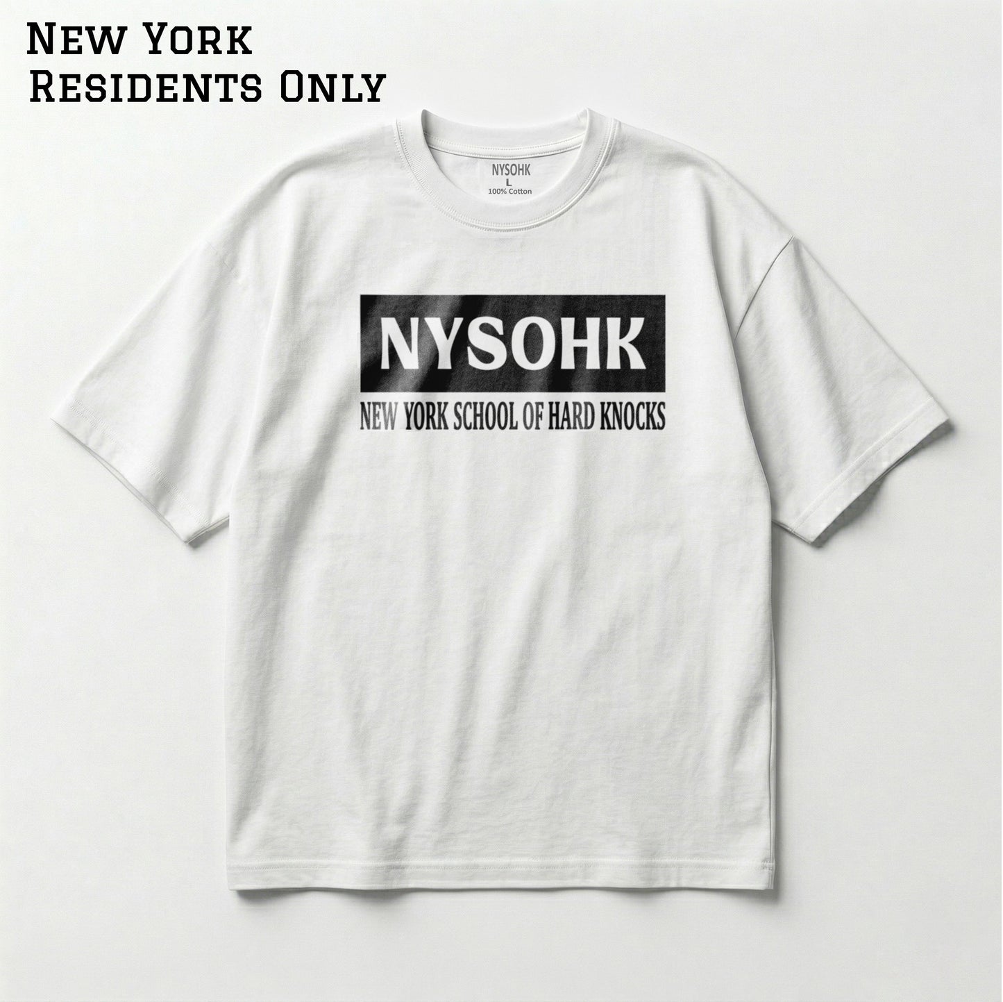 Classic White  T-Shirt Black NYSOHK Logo