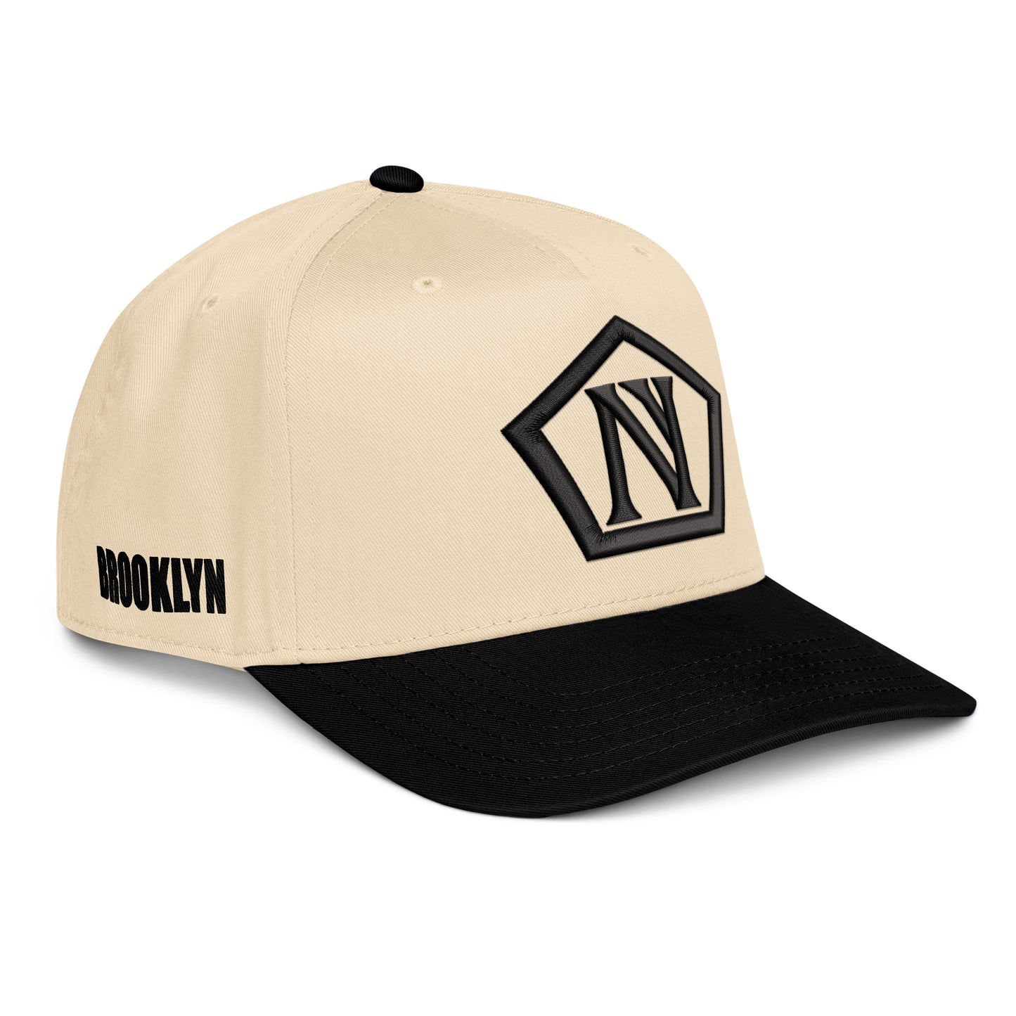 5 Panel Snapback Black Brim